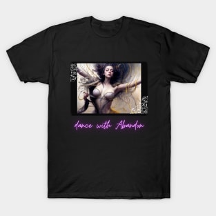 Dance with Abandon (girl in corset with arms raised, eyes closed) T-Shirt